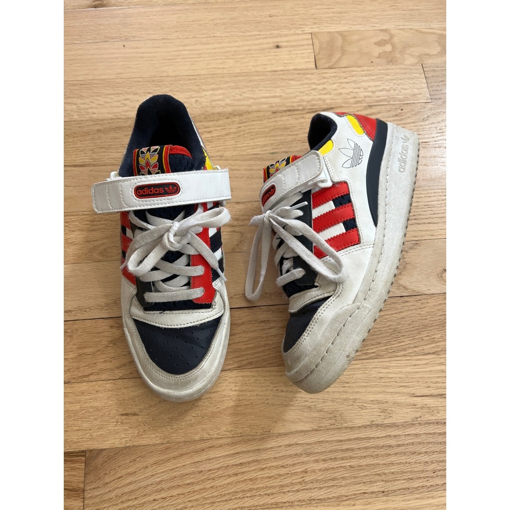 Adidas Forum Low Sneakers Kids Size 7 Legend Ink Red White Navy
